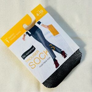 No Nonsense Mesh Trouser Socks Black Fishnet Knee High Non-Binding 4–10